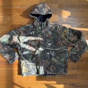 Vintage Wrangler Pro Gear Jacket Large Advantage Timber Camouflage Full Zip Hood
